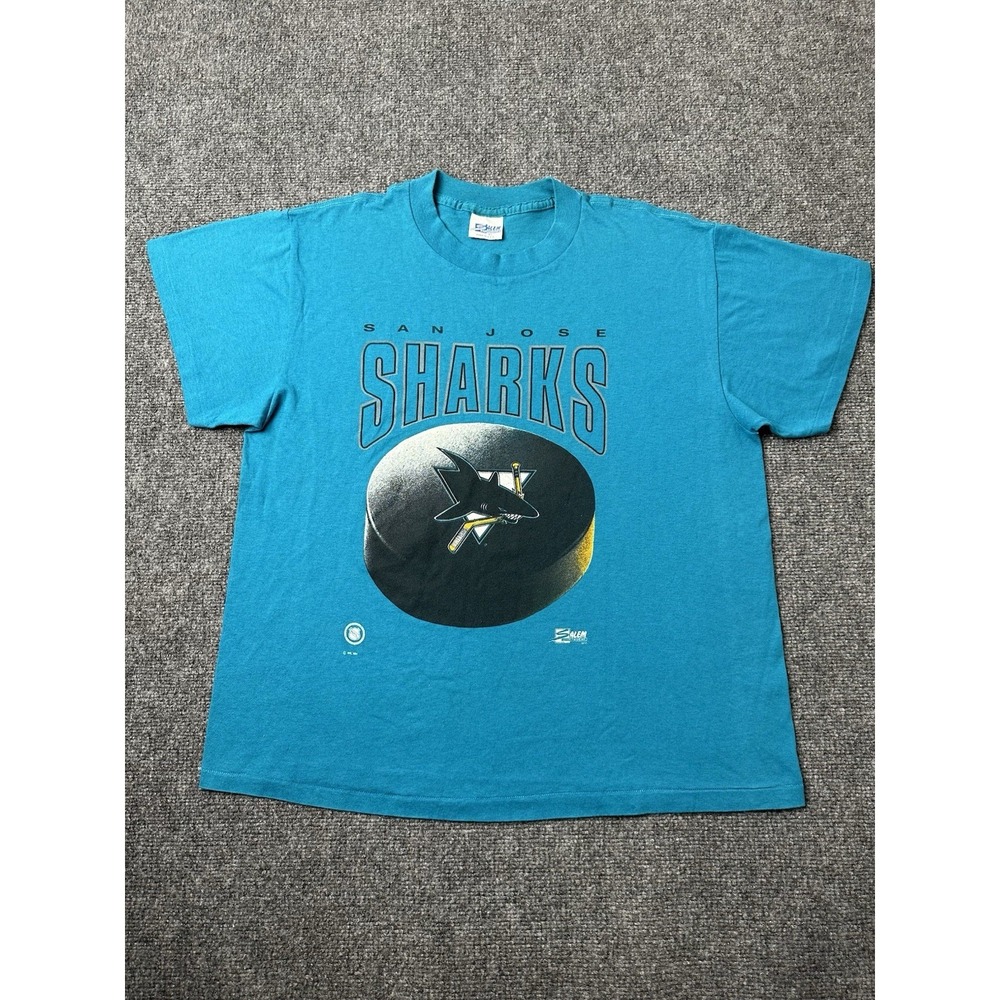 Mens NHL 1991 San Jose Sharks Salem Sportswear Graphic T-Shirt, Size XL